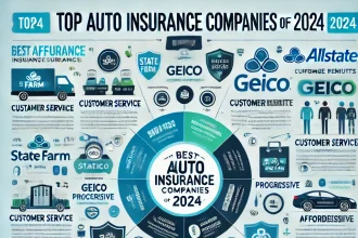 Dall·e 2024 12 12 21.01.40 A Visually Appealing Infographic That Highlights The Best Auto Insurance Companies Of 2024. The Design Should Include Logos Or Representative Symbols