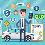 Dall·e 2024 12 13 12.53.30 A Professional And Visually Appealing Illustration Representing The Theme Of Affordable Car Insurance. The Image Features A Happy Driver Holding A Car